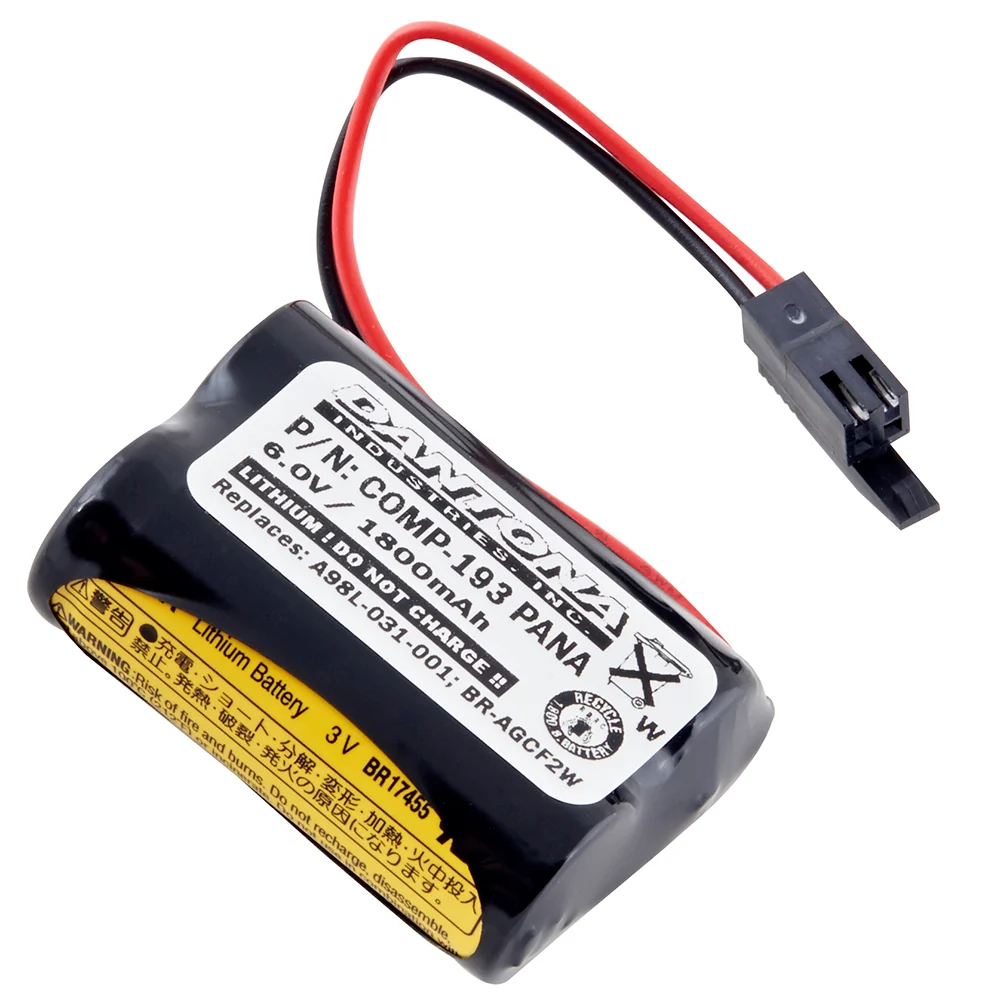Replacement Battery for the GE Fanuc A98L-031-001#L - 6V 1800mAh Lithium
